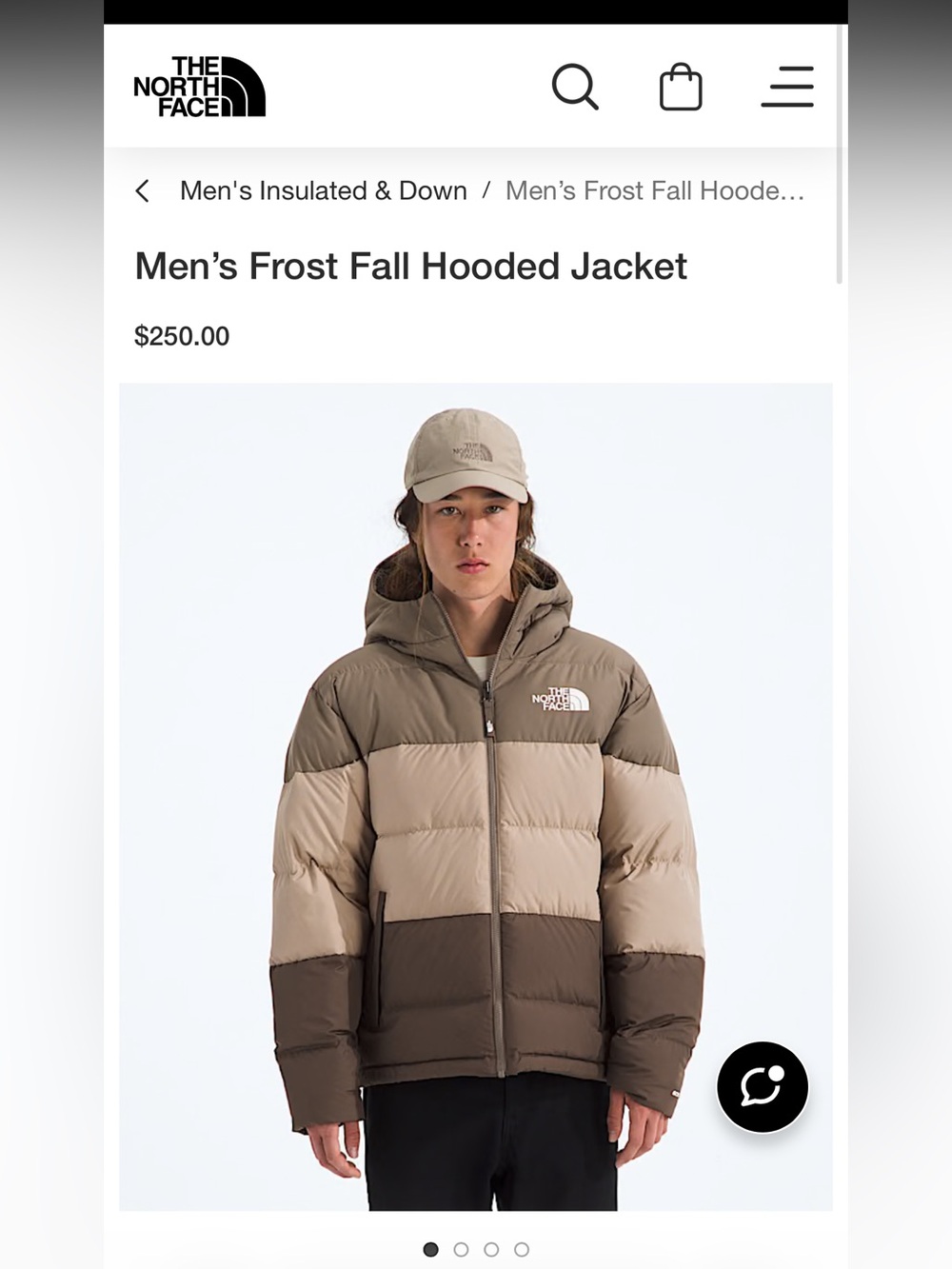 The North Face Men’s Colorblock Puffer Jacket — Taupe & Brown